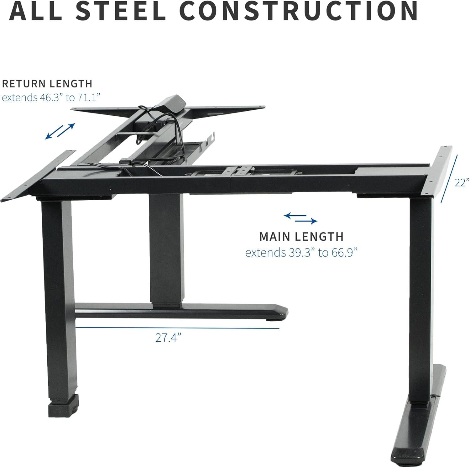 Black Electric Multi Motor Corner Desk Frame