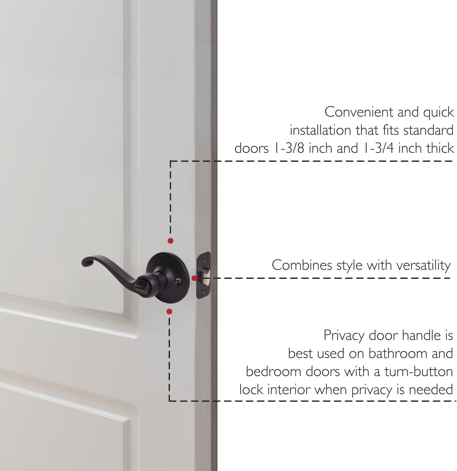 Design House 779223 Scroll Privacy Bed/Bath Door Lever