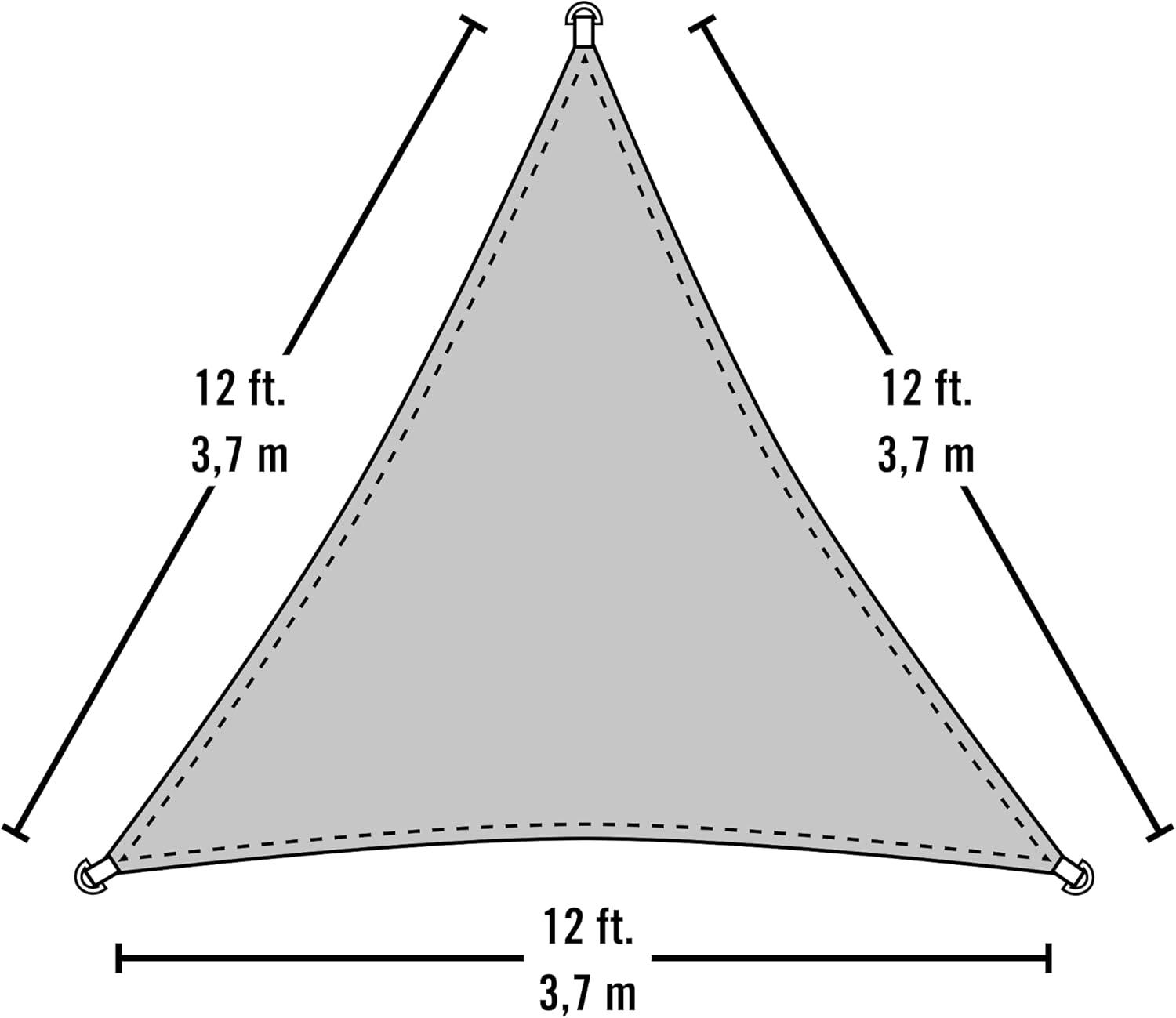 ShadeLogic Sun Shade Sail 12 Foot Triangle - Sand
