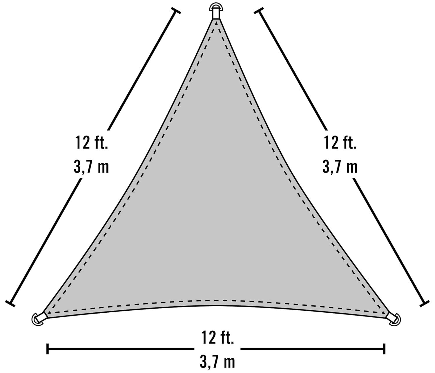 ShadeLogic Sun Shade Sail 12 Foot Triangle - Sand
