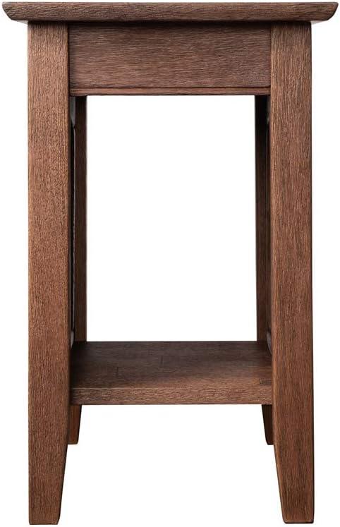 AFI Nantucket Solid Wood Charger End Table in Burnt Amber