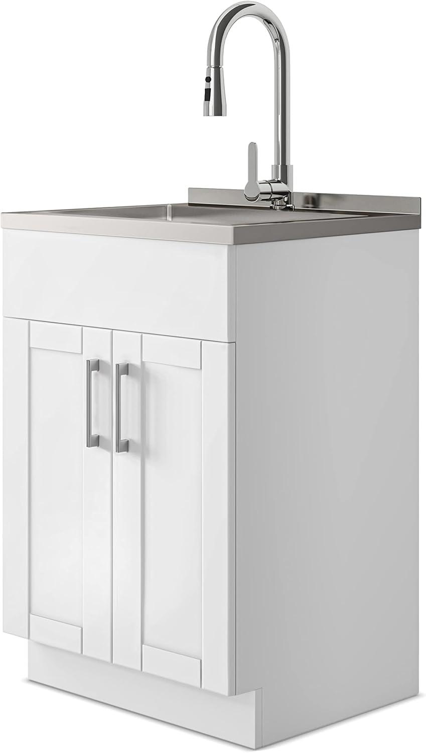 Modern Wide Shaker 24" Utility Sink & Cabinet