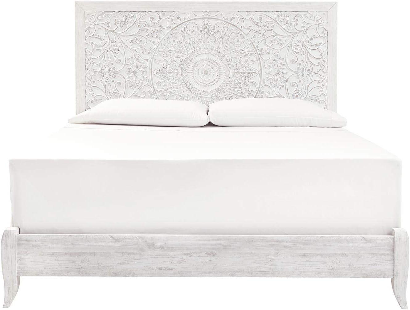 King Paxberry Panel Headboard White - Signature Design by Ashley: Traditional Style, Adjustable Height, Laminate Finish