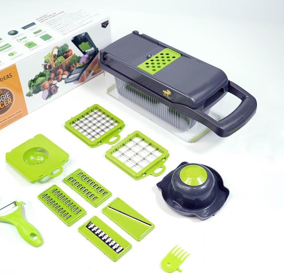 Vegetable Chopper,Pro Onion Chopper,14 in1 Multifunctional Food Chopper,Kitchen Veggie Chopper with 8 Blades,Vegetable Chopper With Container ,Vegetable Slicer Dicer Cutter,Salad,Garlic Chopper