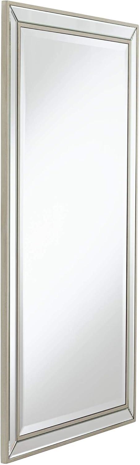 Helena Bright Silver Beveled Rectangular Wall Mirror 47"