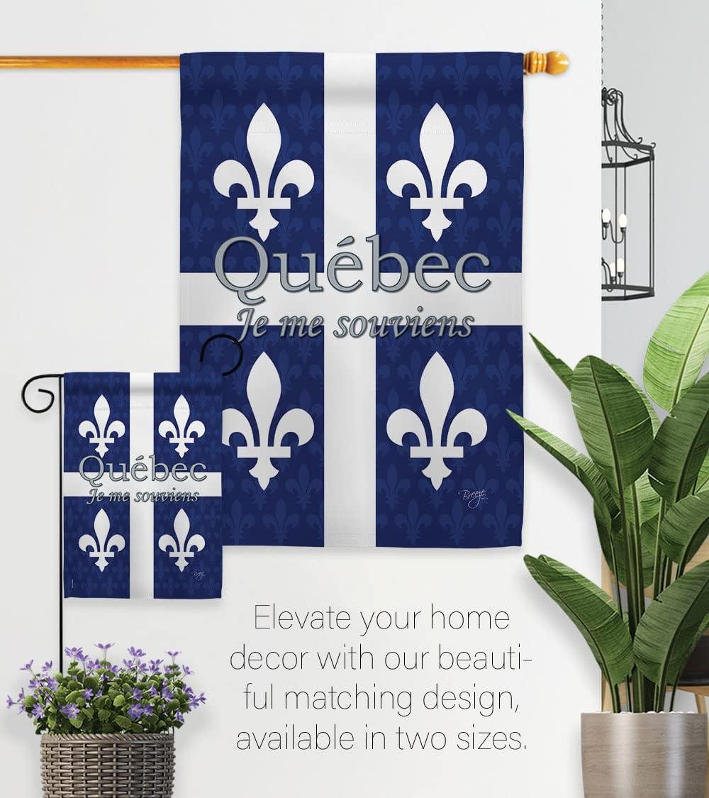 Quebec Garden Flag Canada Provinces 13 X18.5 Double-Sided Yard Banner