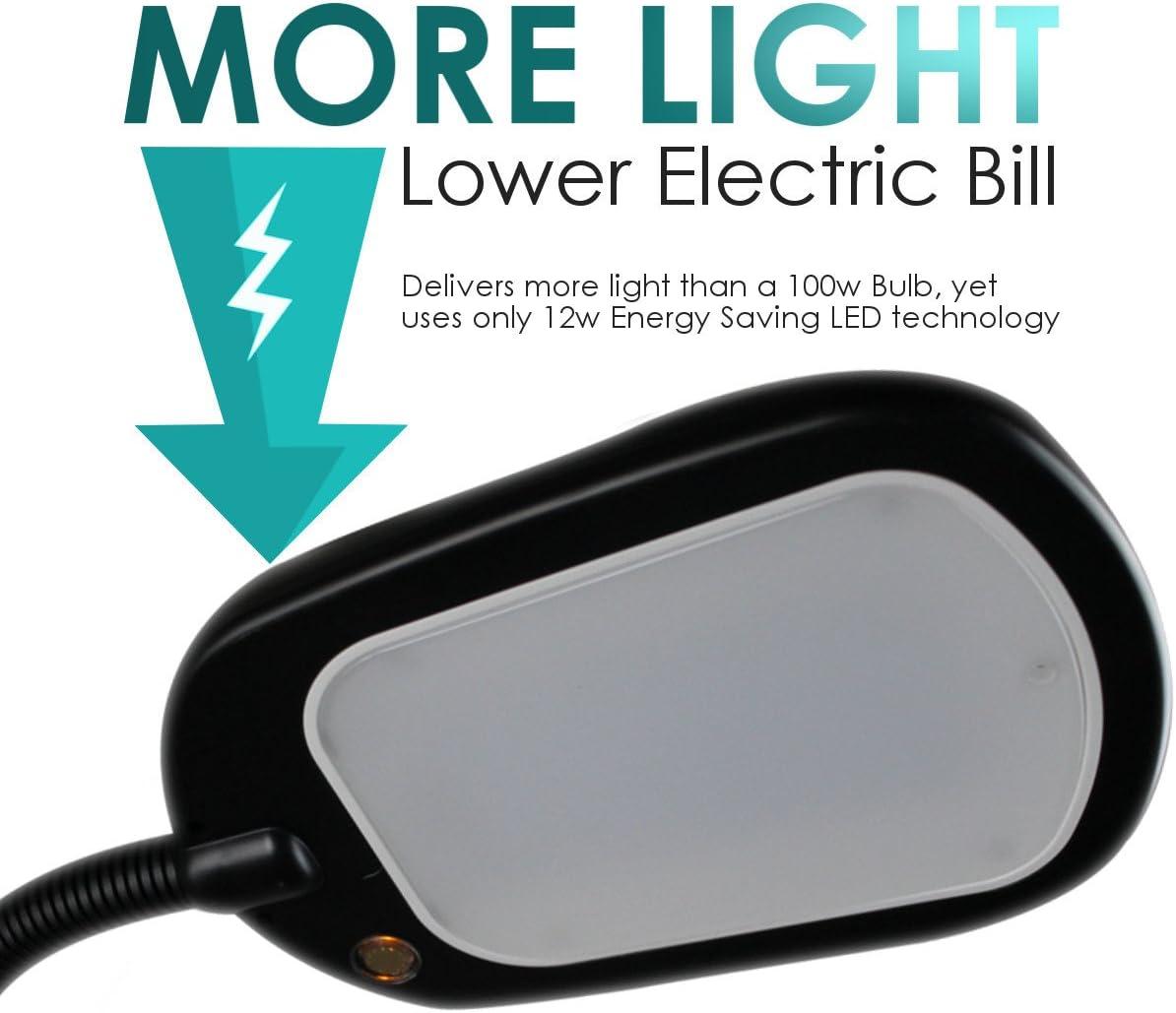 LED Floor Lamp Bright Reader Natural Daylight Full Spectrum Black SLIMMER DESIGN