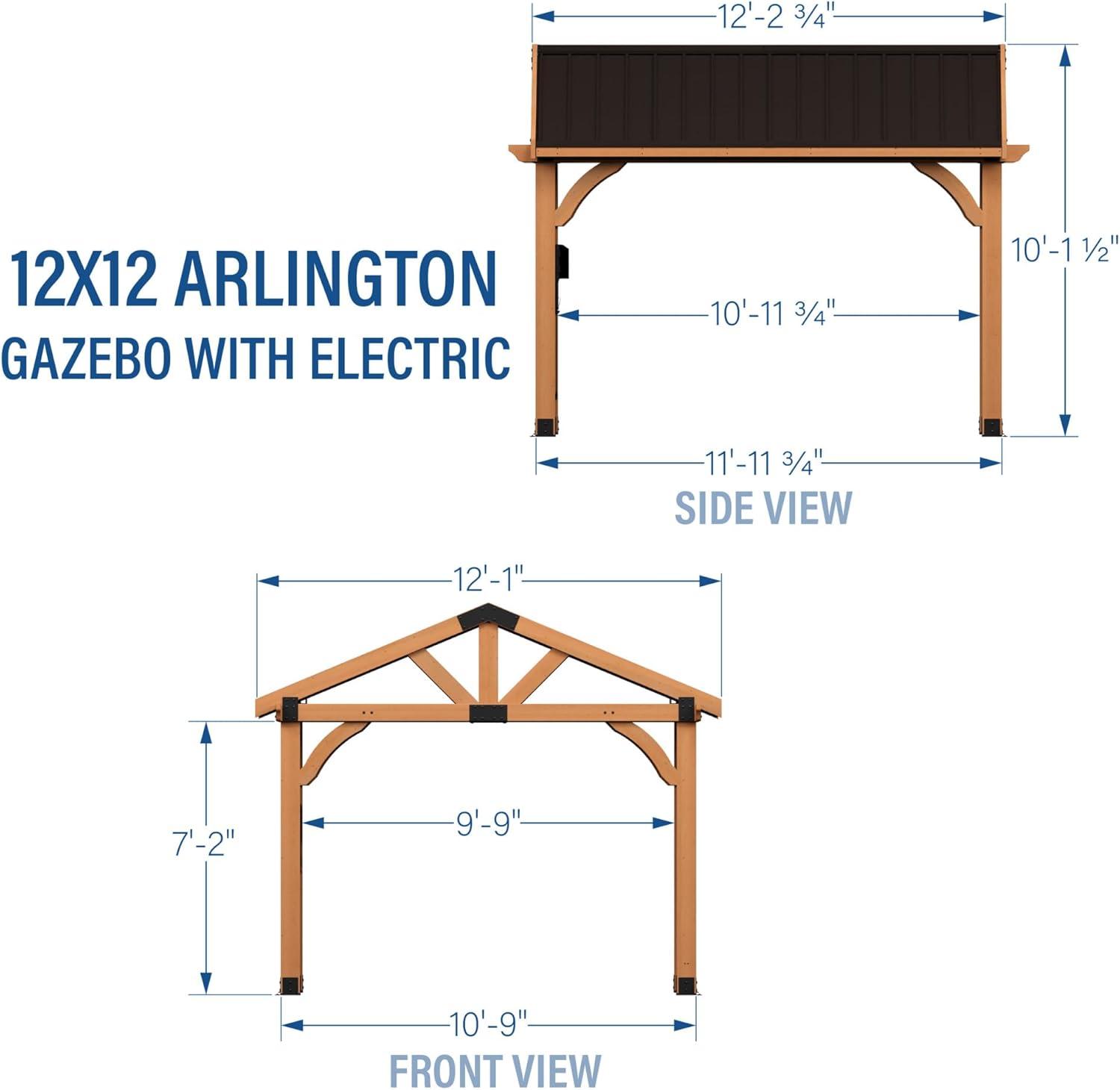 Backyard Discovery Arlington 12' x 12' Solid Wood Patio Gazebo