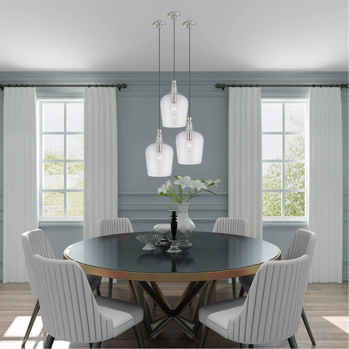 Livex Lighting Art Glass 1 - Light Pendant in  Brushed Nickel