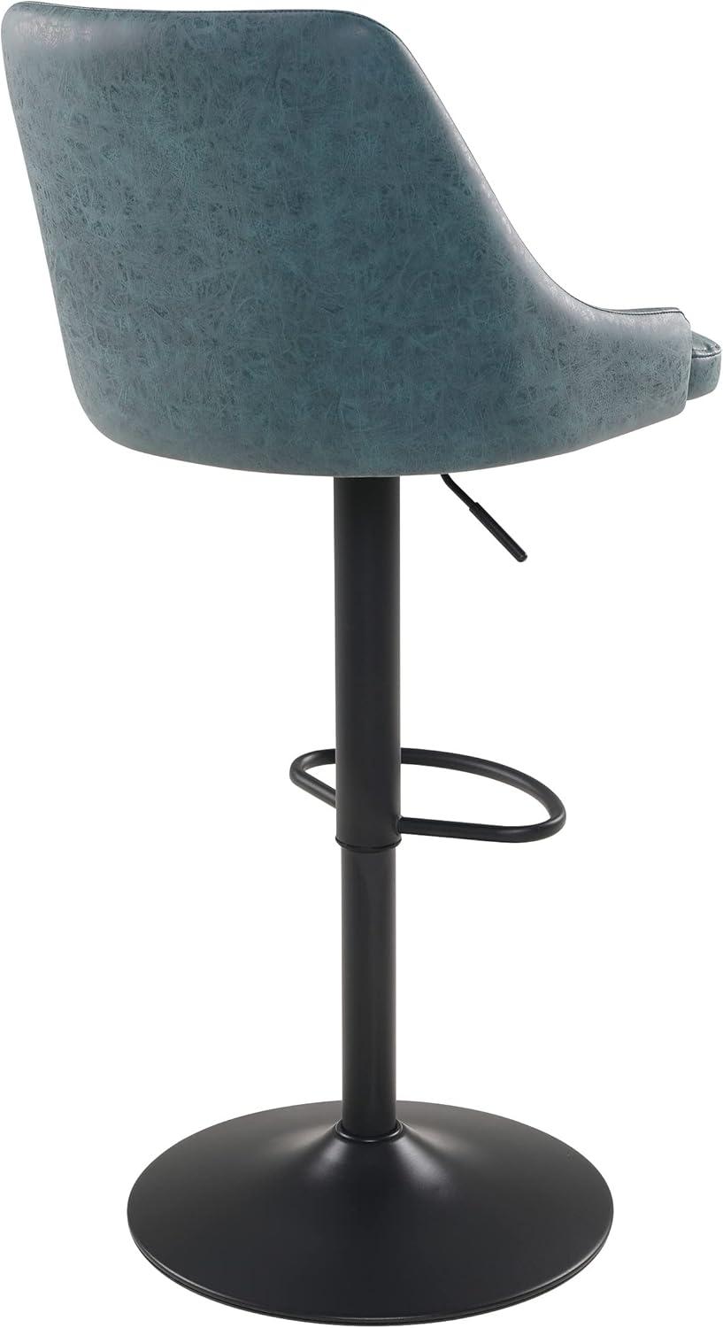 Sylmar Height Adjustable Stool in Navy Faux Leather