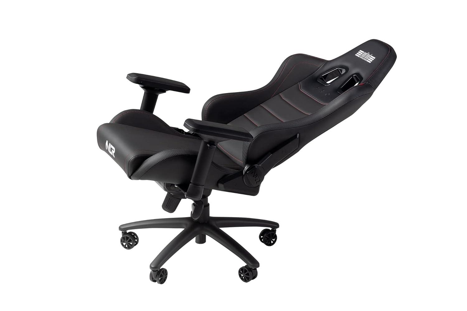 ErgoFlex Black Aluminum & Steel Adjustable Gaming Chair with Lumbar Support