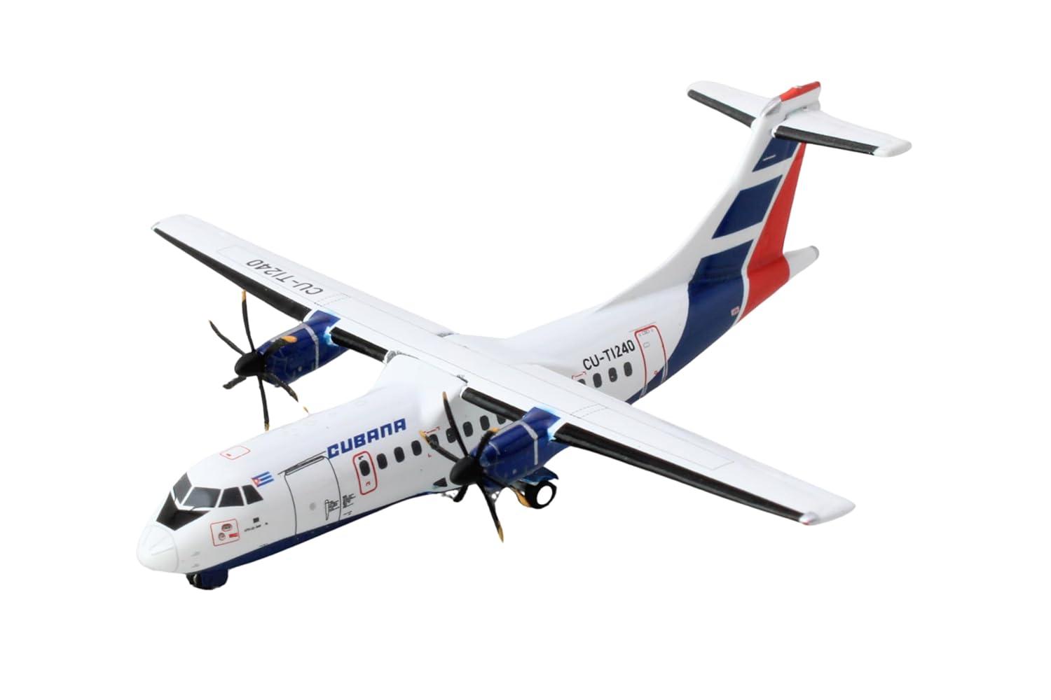 ATR 42-500 Commercial Aircraft "Cubana Airlines" White with Red and Blue Stripes 1/400 Die Cast Model Airplane by GeminiJets