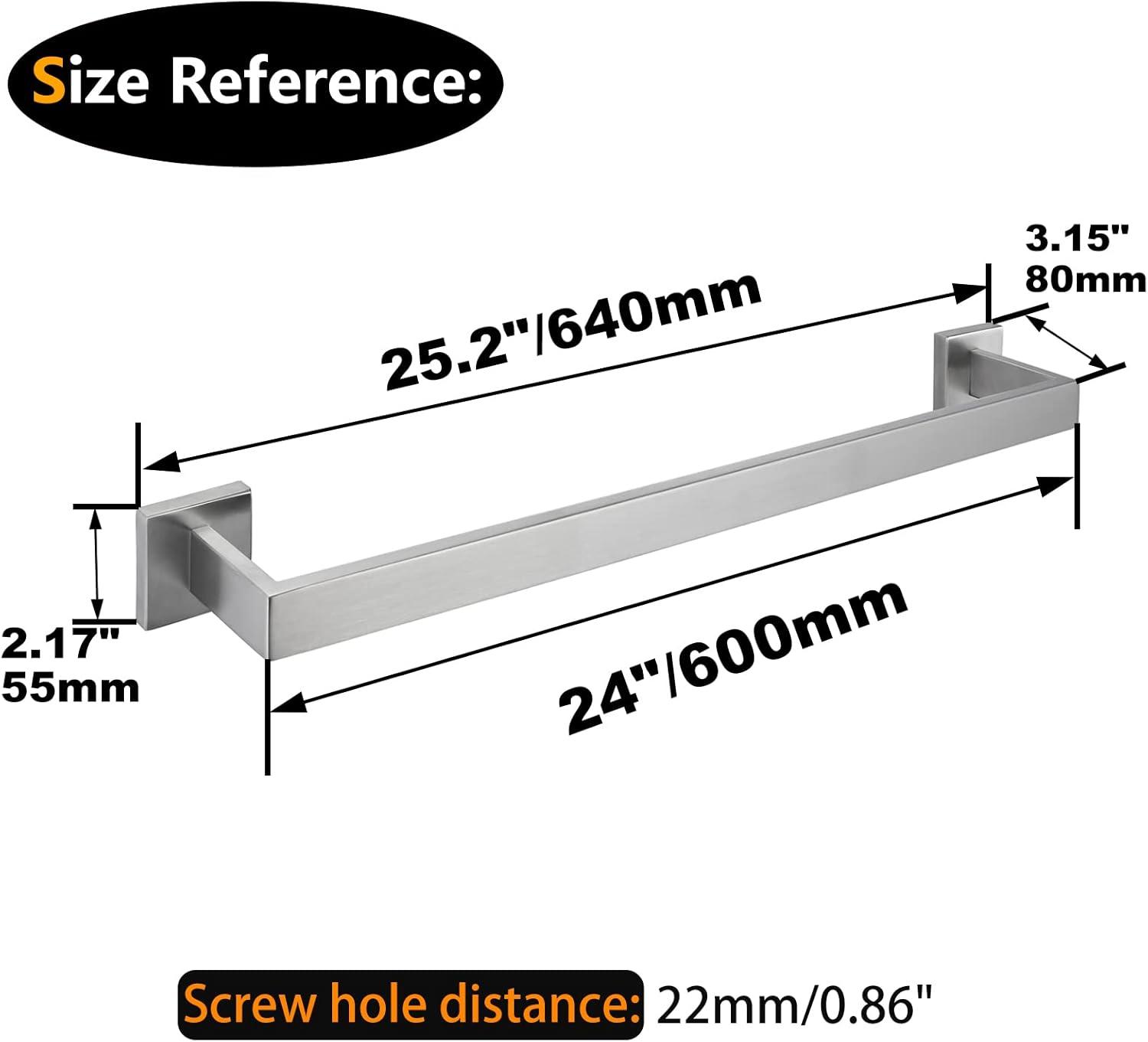 24'' Wall Mounted Towel Bar Towel Rack in Stainless Steel