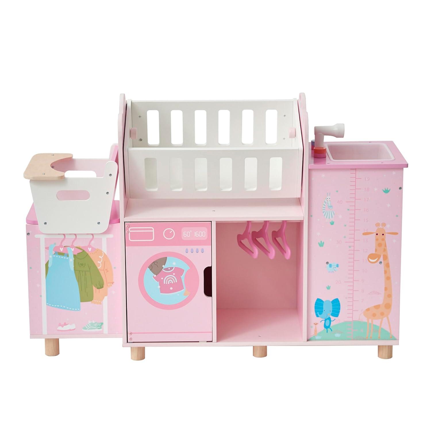 Teamson Kids Olivia's Little World 6-in-1 Wooden Doll Pretend Play Nursery Station