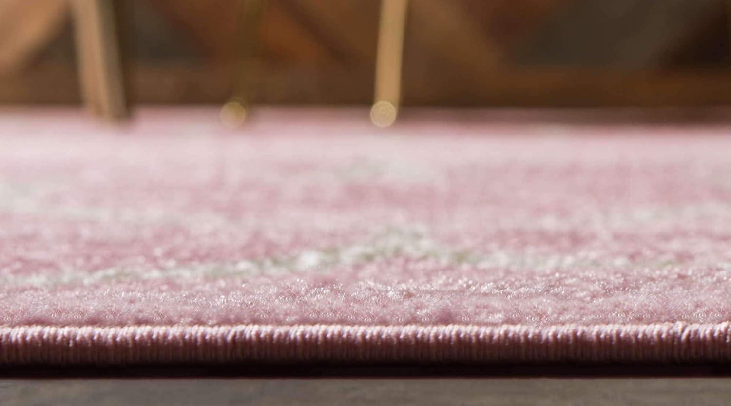 Unique Loom 8' 0 x 10' 0 Trellis Frieze Light Pink Area Rug