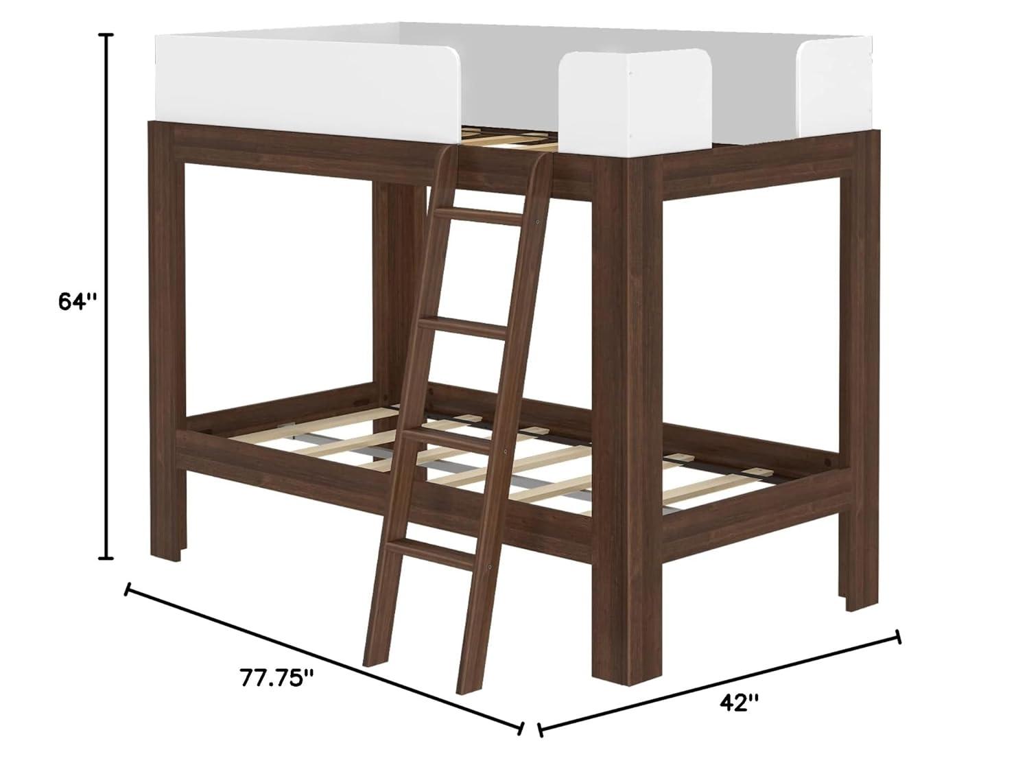 Max & Lily Twin Loft Bed, Mid-Century Modern Solid Wood High Loft Beds for Kids