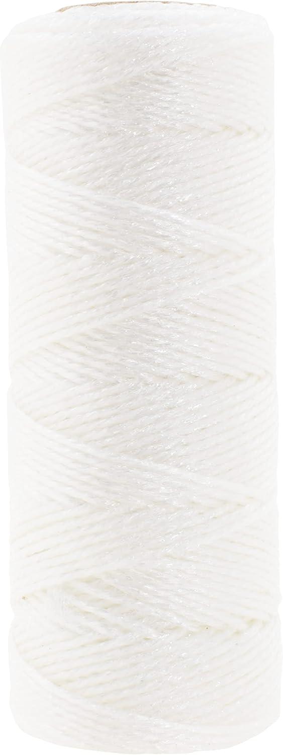 Mandala Crafts Metallic Bakers Twine for Gift Wrapping - White Christmas String for Crafts - 1mm Decorative Twine
