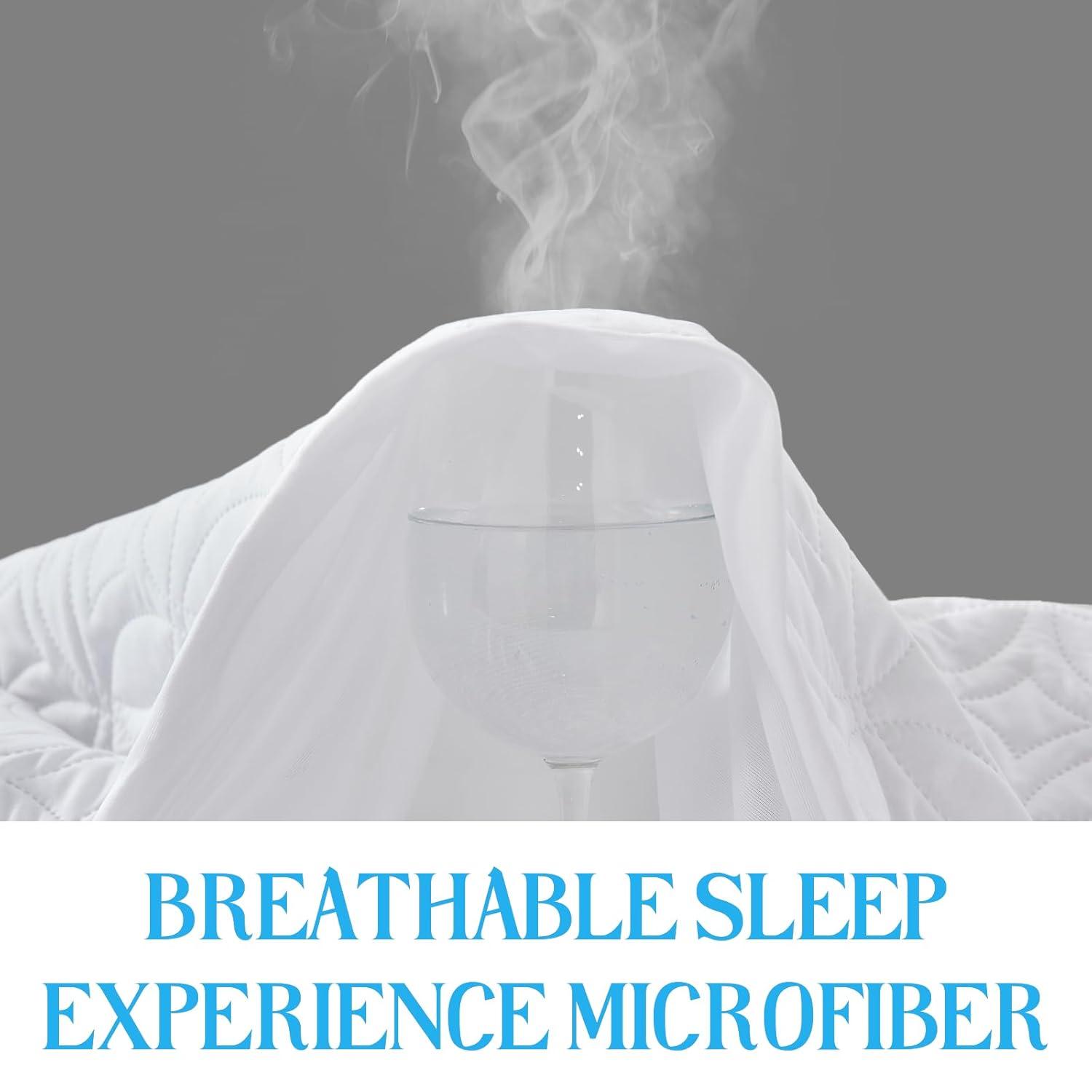 2 Pack Twin Waterproof Mattress Protector Deep Pocket Mattress Cover, Soft Breathable Mattress Pad, Fitted Noiseless Waterproof Bed Cover Stretch to 19"