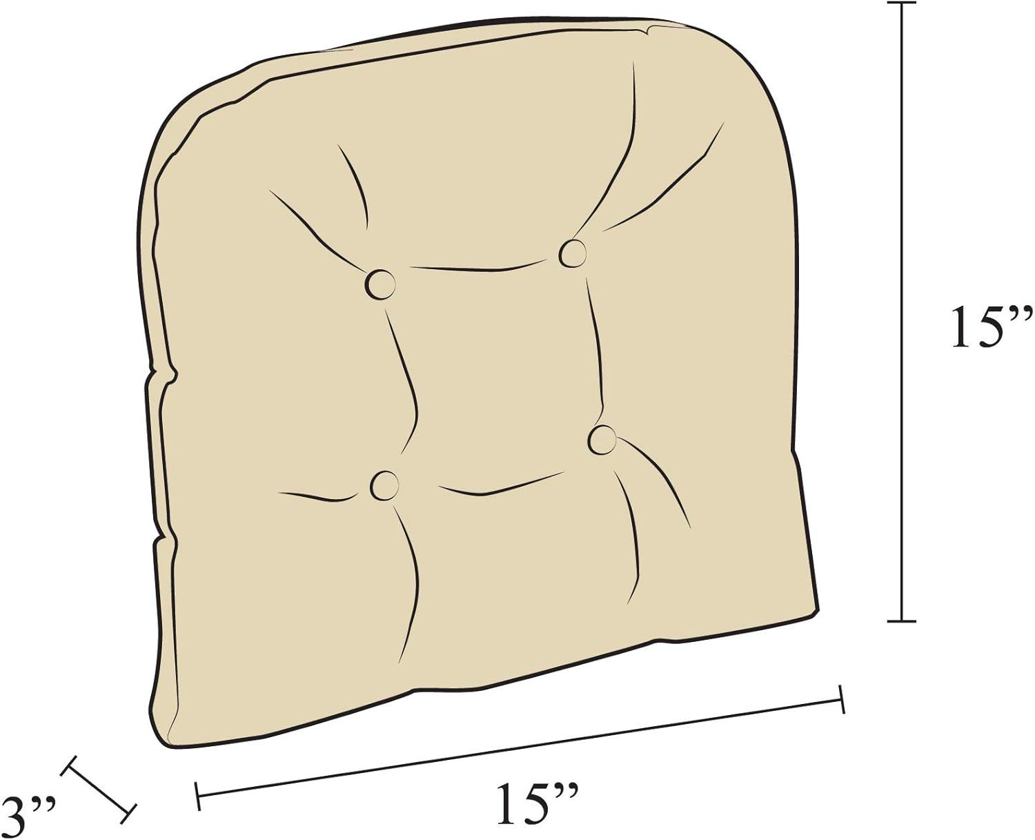 Plush Red Polyester Non-Slip Dining Chair Cushions, 15x15 Inches, Set of 4