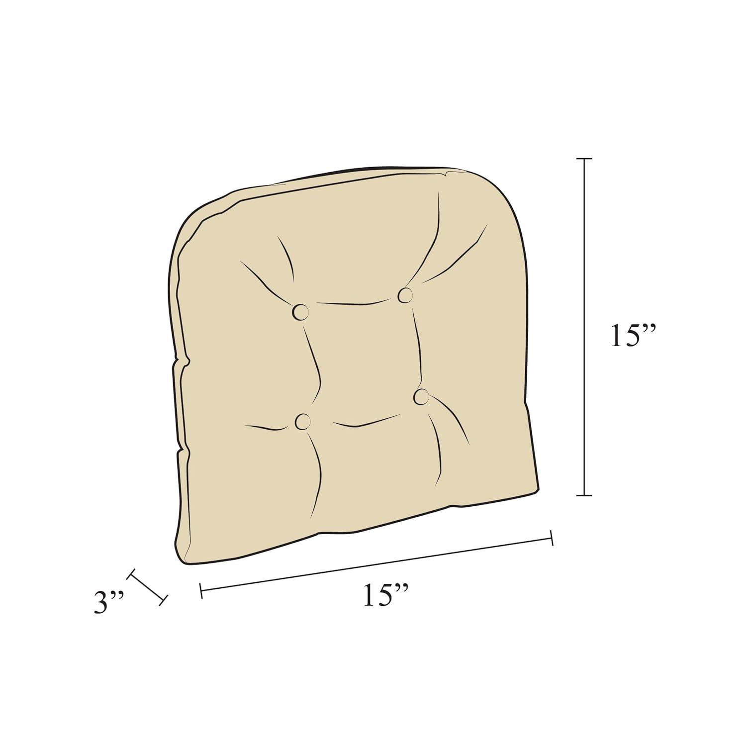 Plush Red Polyester Non-Slip Dining Chair Cushions, 15x15 Inches, Set of 4