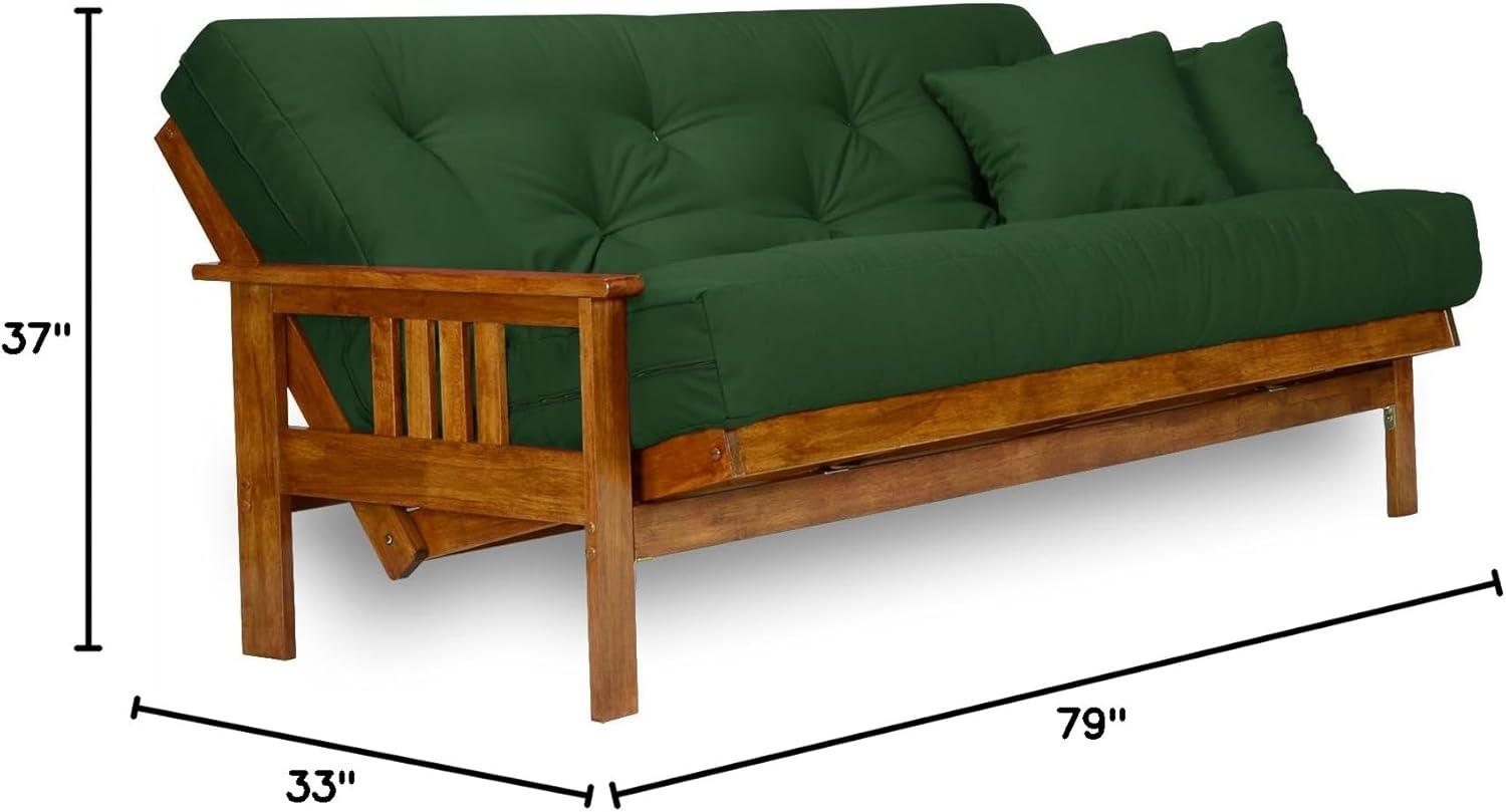 Heritage Wood Futon Frame with Blue Mattress