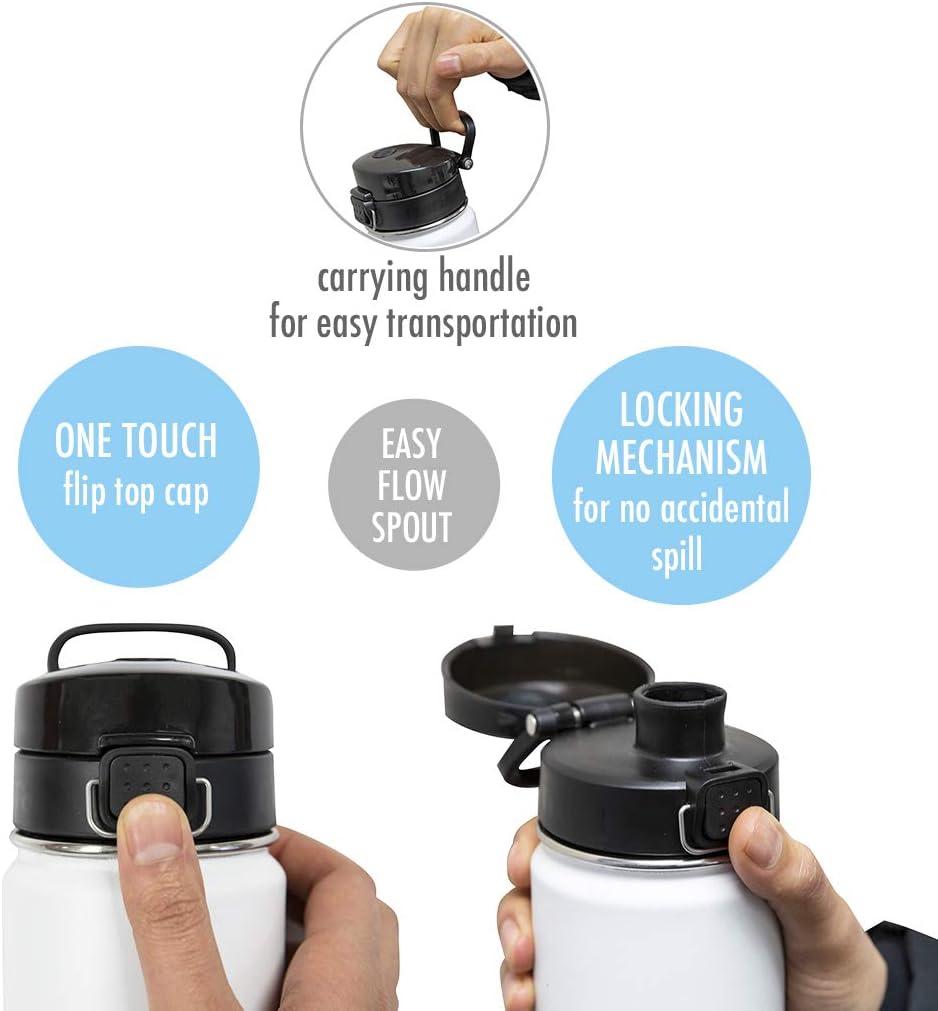 MIRA 24oz Insulated Stainless Steel Water Bottle Hydro Thermos Flask, One Touch Spout Lid Cap, Space Blue