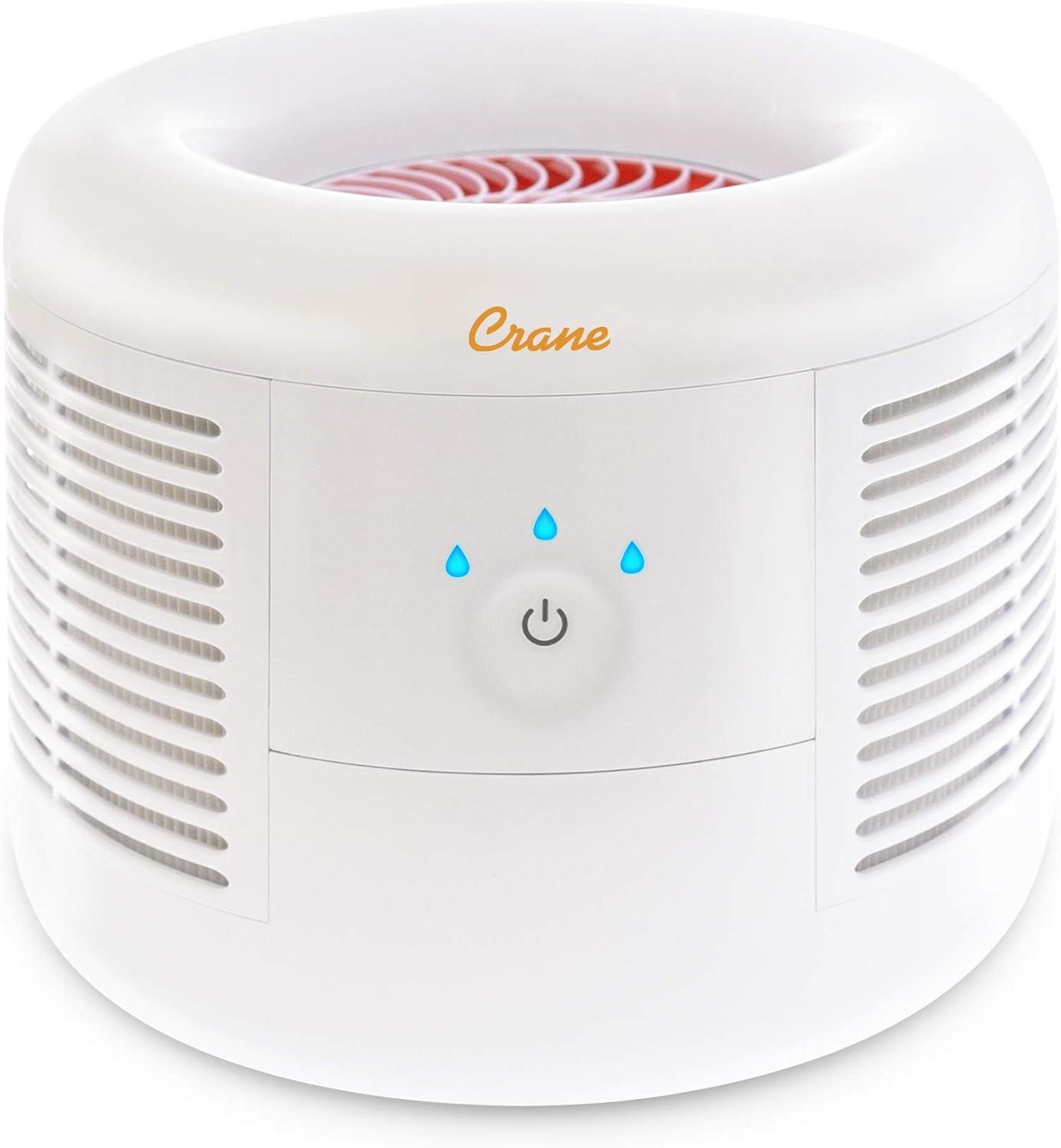 Compact White HEPA Table-Top Air Purifier with Touch Controls