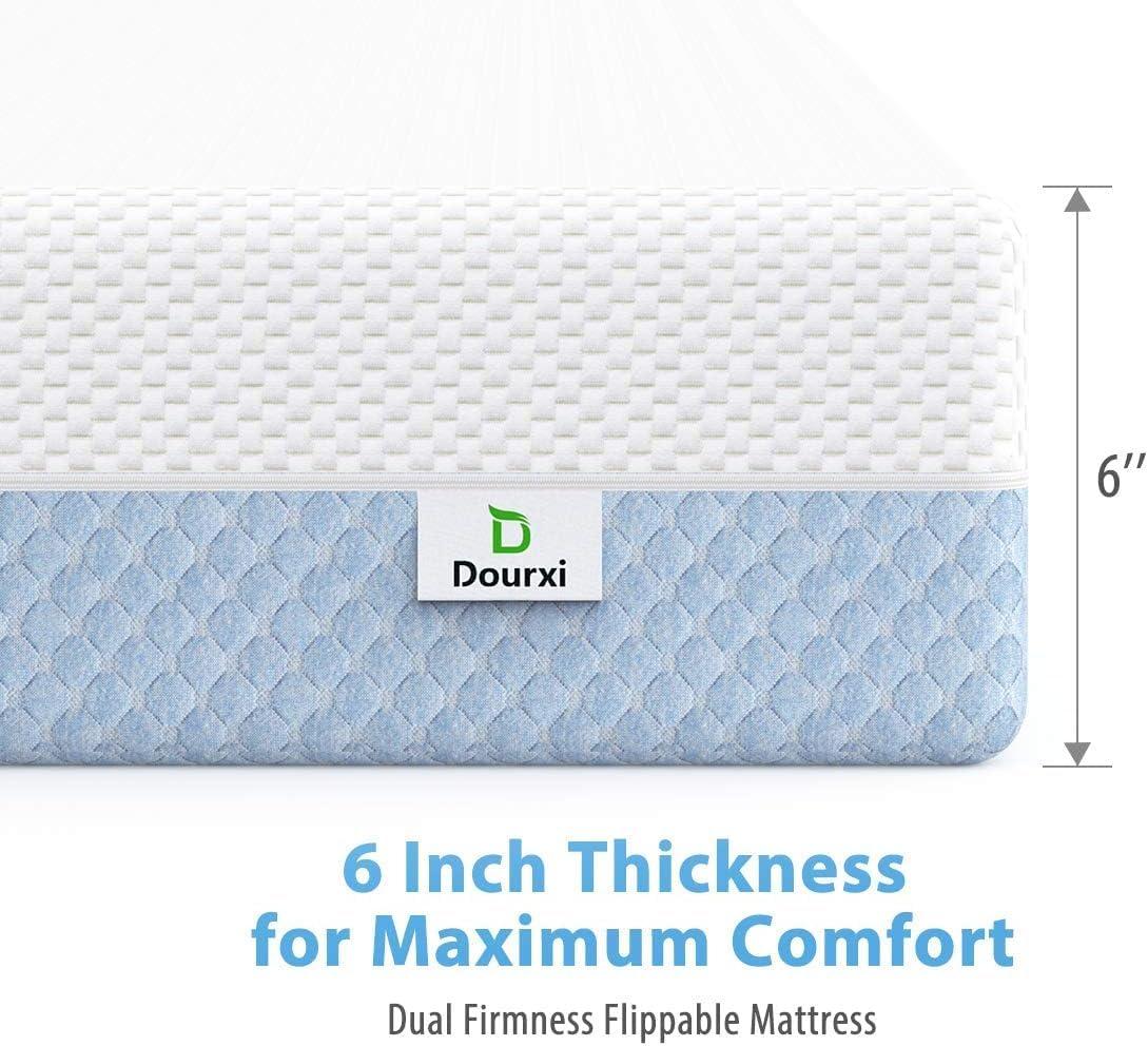 Dourxi Dual Sided Crib and Toddler Mattress, 6 inch 2-in-1 Foam Baby Mattress for Standard Size Crib