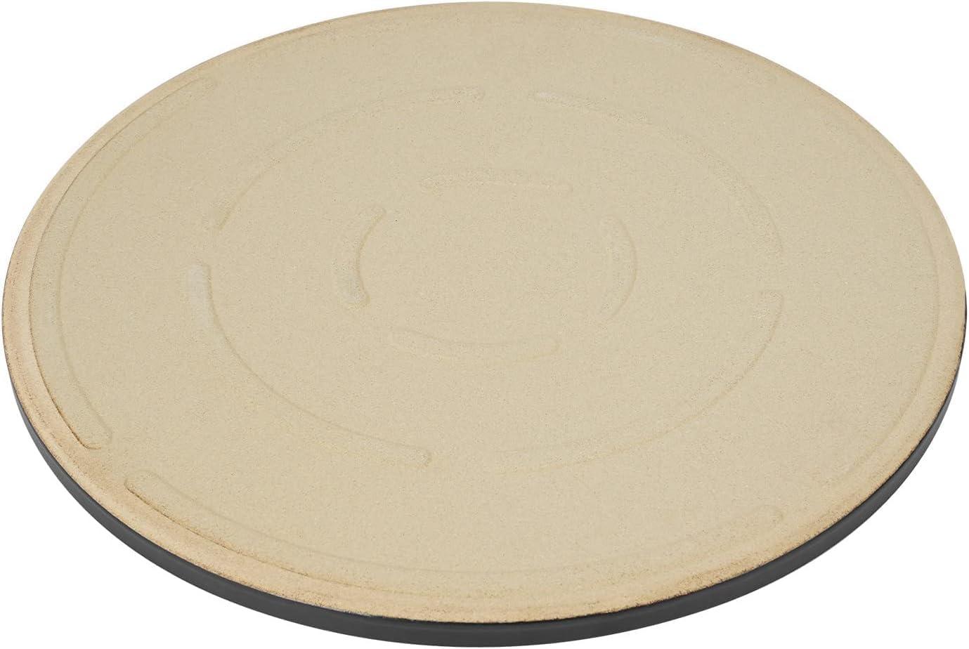 LIFETIME FLOORING LLC Round Pizza Grilling Stone For Oven, BBQ And Grill - 15” Non-Stick Black Ceramic Baking Stone For Pies, Pastry Bread, Calzone - Home Kitchen Accessories