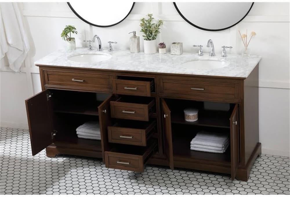 Birch Lane™ Hermes 72'' Double Bathroom Vanity with Marble Top