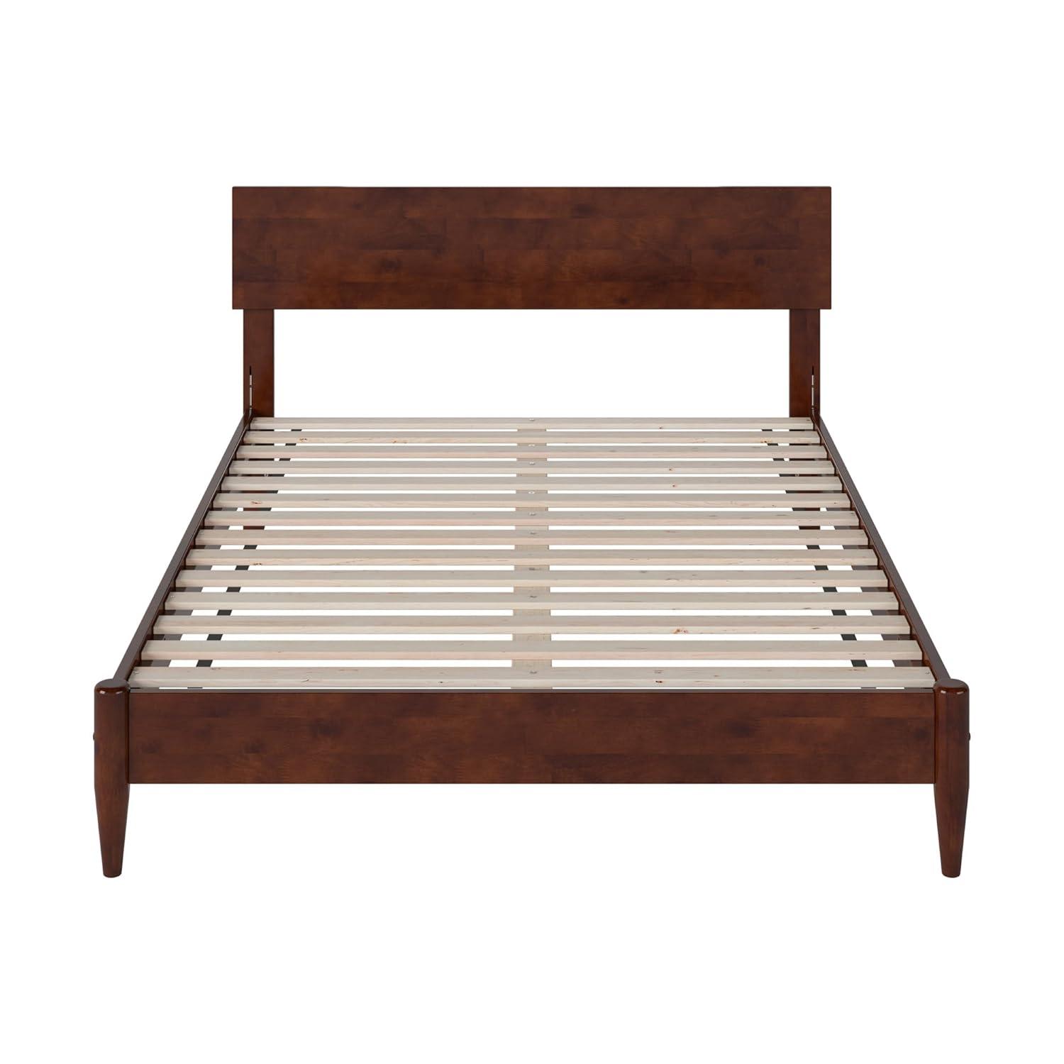AFI Aria Queen Modern Solid Wood Low Profile Platform Bed, Walnut