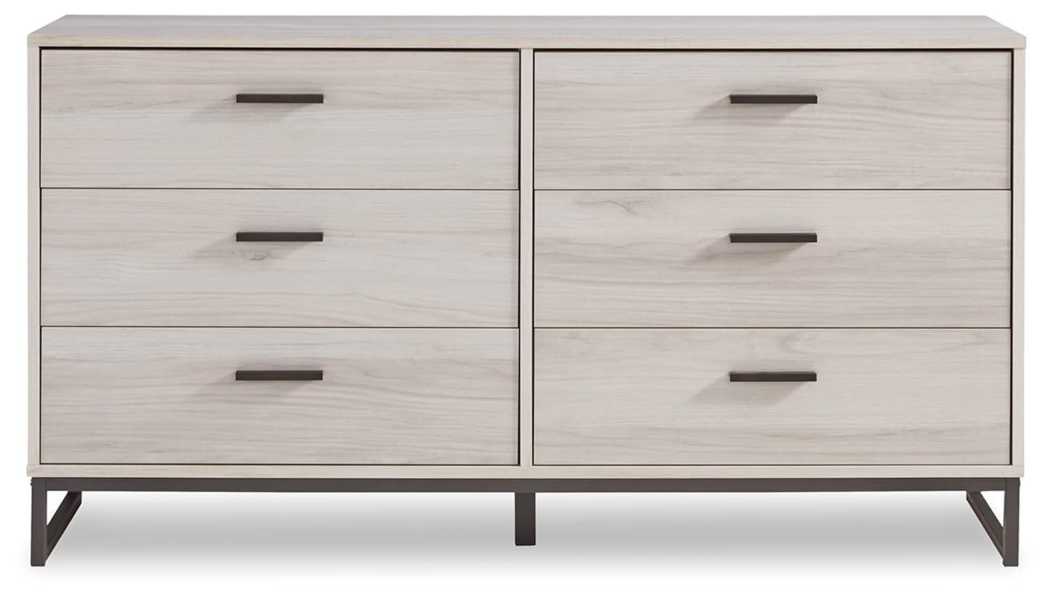 Signature Design by Ashley Contemporary Socalle 6 Drawer Dresser, Light Natural