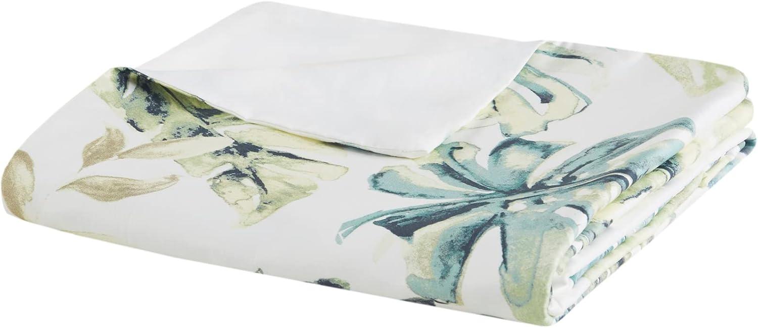 Lorelai Tropical Green and Blue Cotton Full/Queen Duvet Cover Set