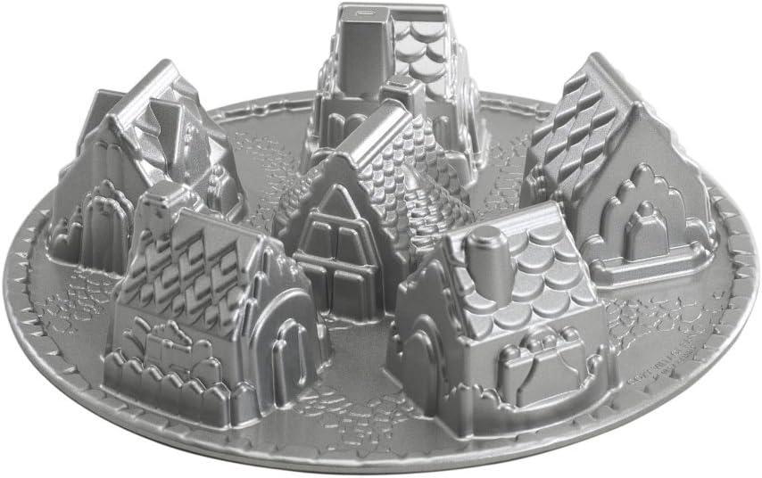 Silver Aluminum Non-Stick Cozy Village Bundt Pan