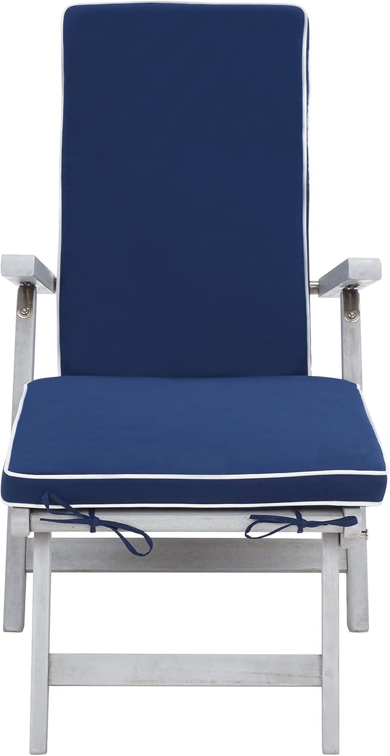 Palmdale Lounge Chair - Outdoor - PAT7015 - Grey/Navy -Safavieh