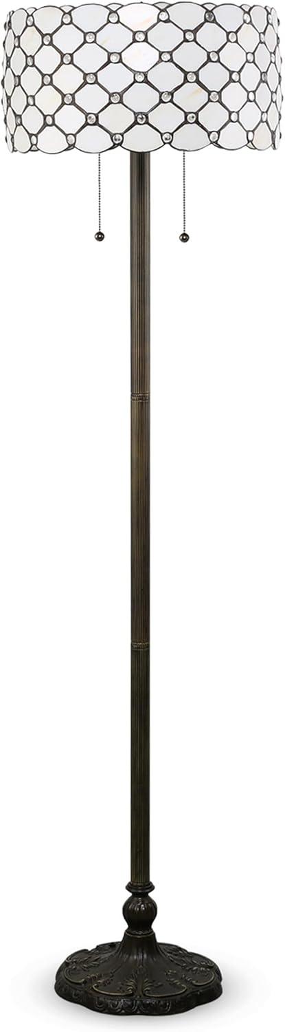 Serena d'italia Contemporary Tiffany 2 light Striped 60 in. Bronze Floor Lamp