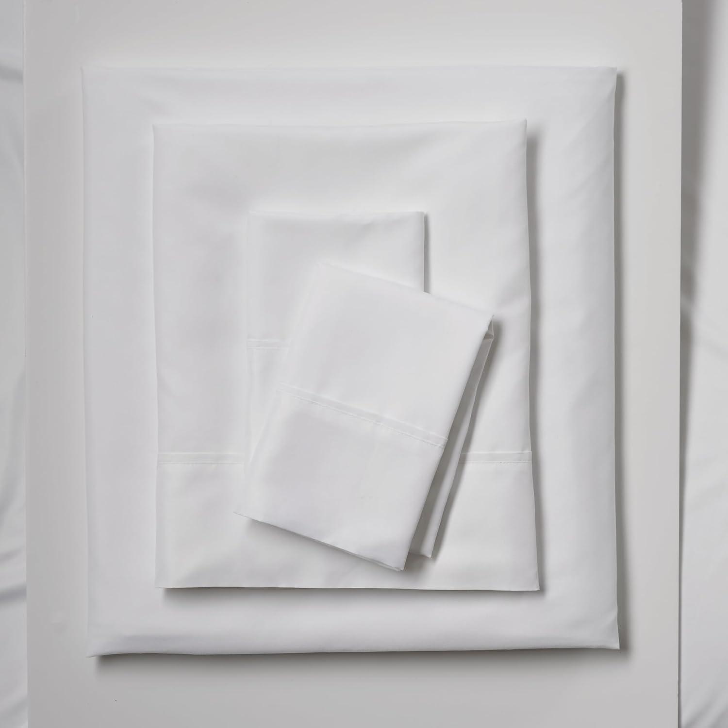 Serta Classic Bedding Bundle - Contains a Twin Size Mattress Protector and Sheet Set Along with One Standard Pillow - CertiPUR-US Certified White