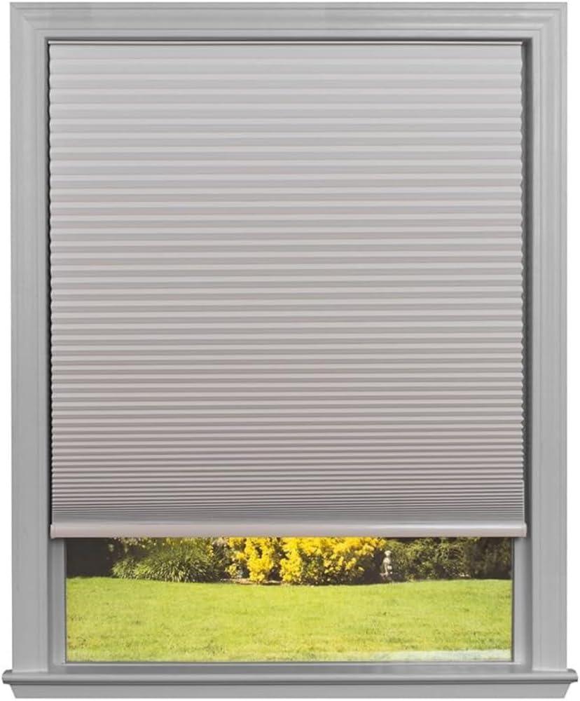 Redi Shade No Tools Easy Lift Trim-at-Home Cordless Cellular Blackout Fabric Shade Natural, 60 in x 64 in, (Fits windows 43 in - 60 in)