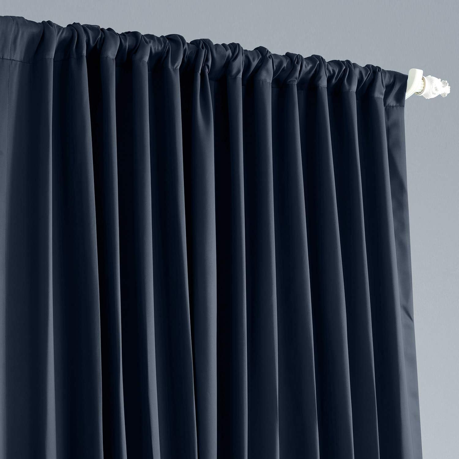 Navy Blue Extra Wide Blackout Room Darkening Curtain (1 Panel), Navy Blue, 100W X 96L