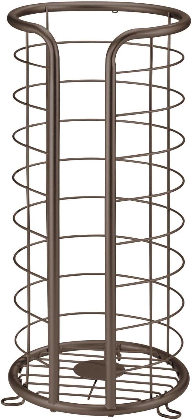 mDesign Metal Toilet Paper Holder Stand, Freestanding 3 Roll Reserve