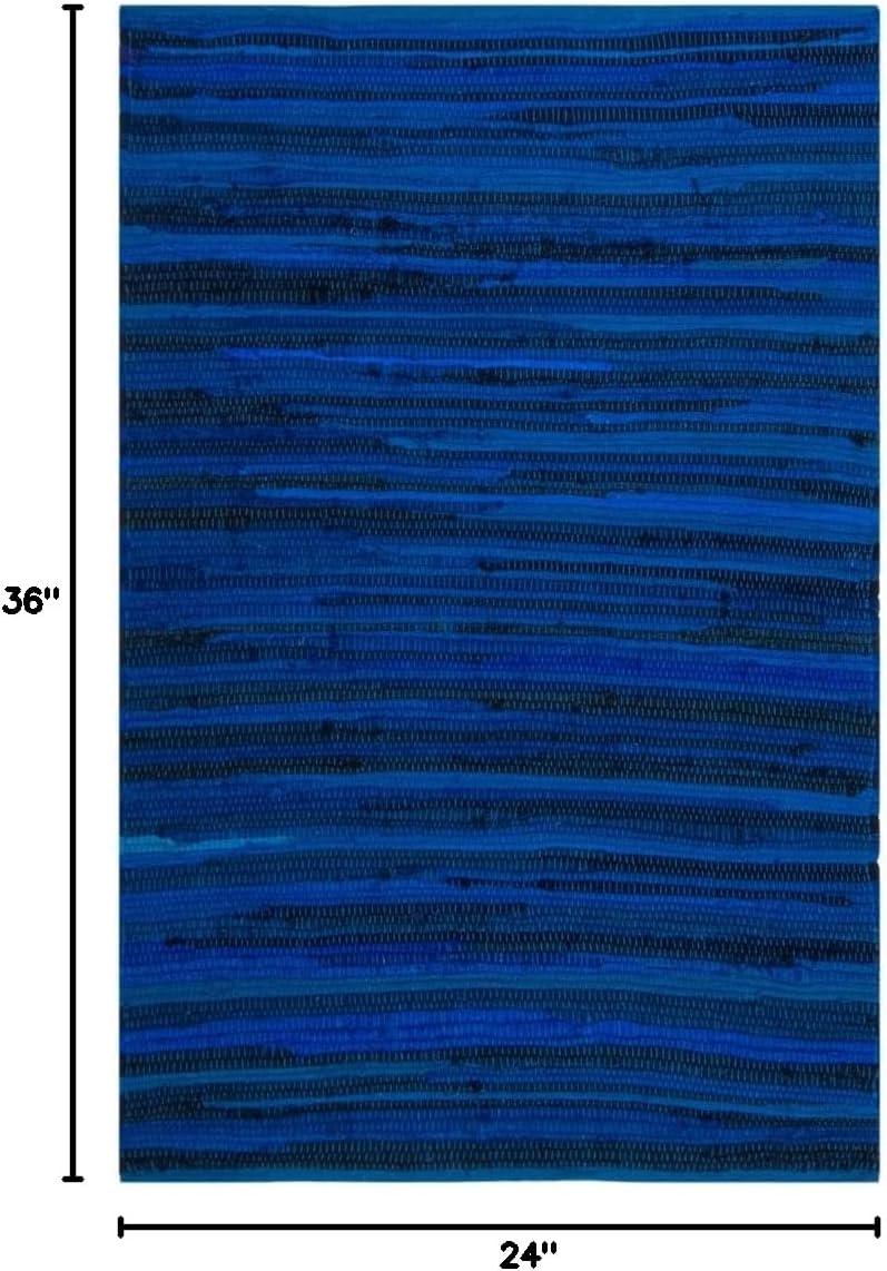Rag Rug RAR130 Hand Woven Indoor Accent Rug - Blue/Multi - 2'x3' - Safavieh.