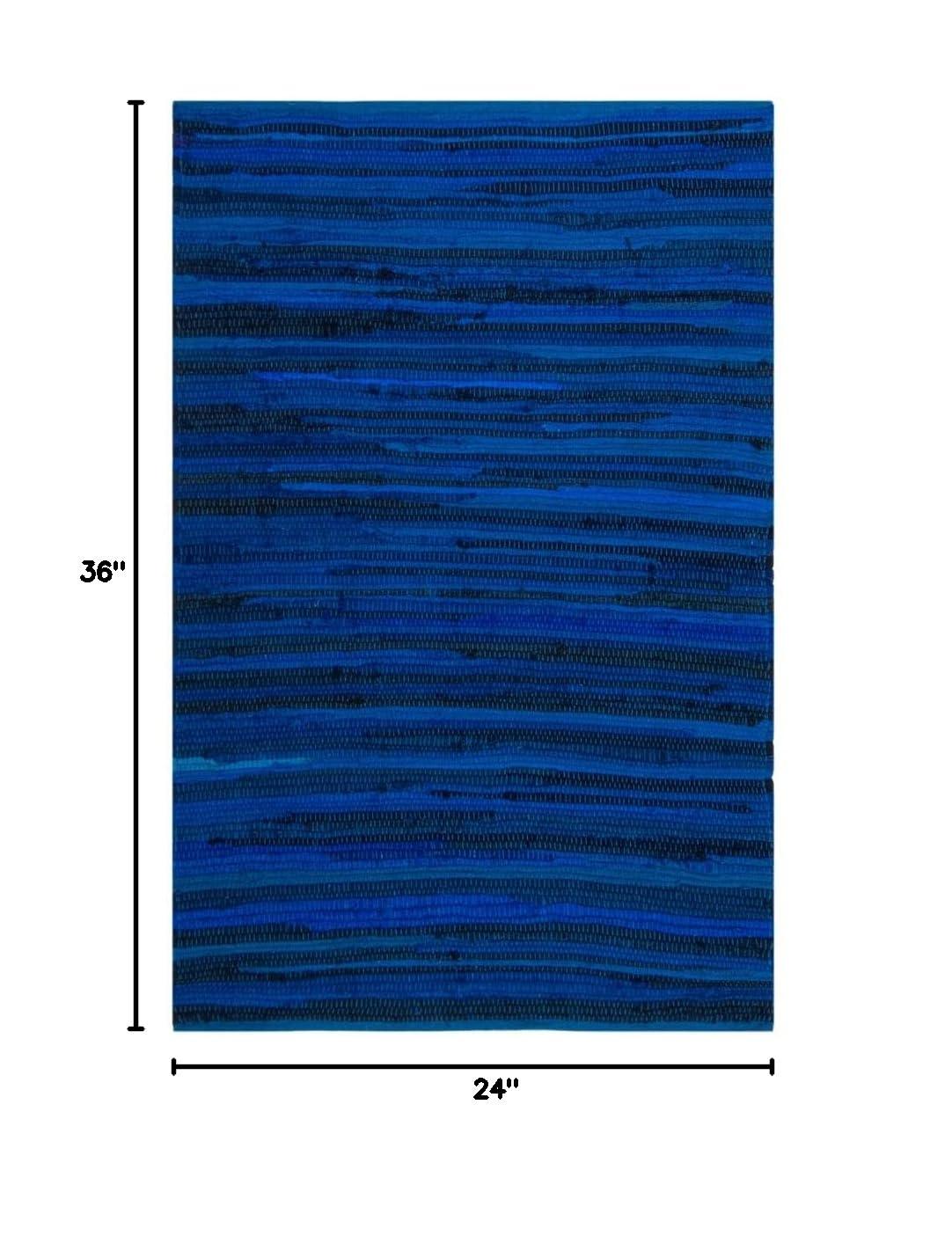 Rag Rug RAR130 Hand Woven Indoor Accent Rug - Blue/Multi - 2'x3' - Safavieh.