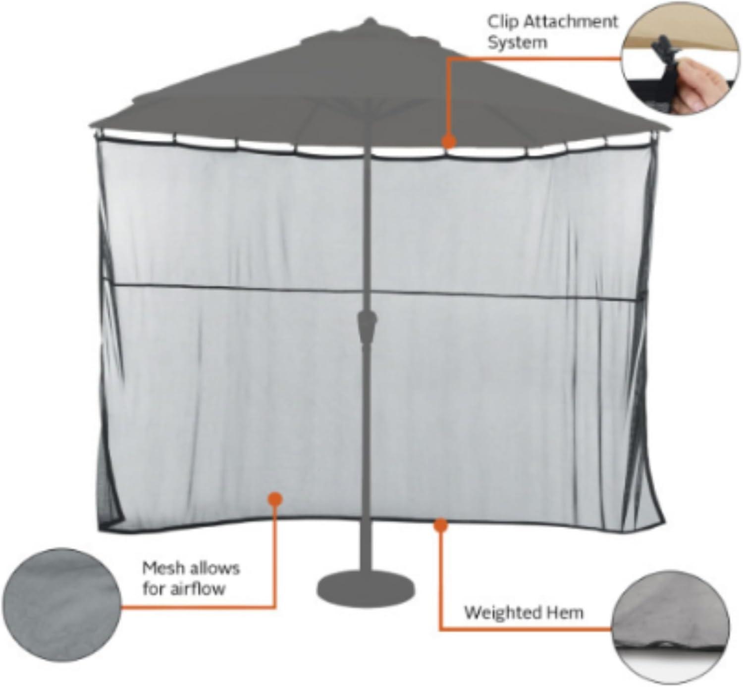 Classic Accessories Universal Patio Umbrella Shade Screen, Black