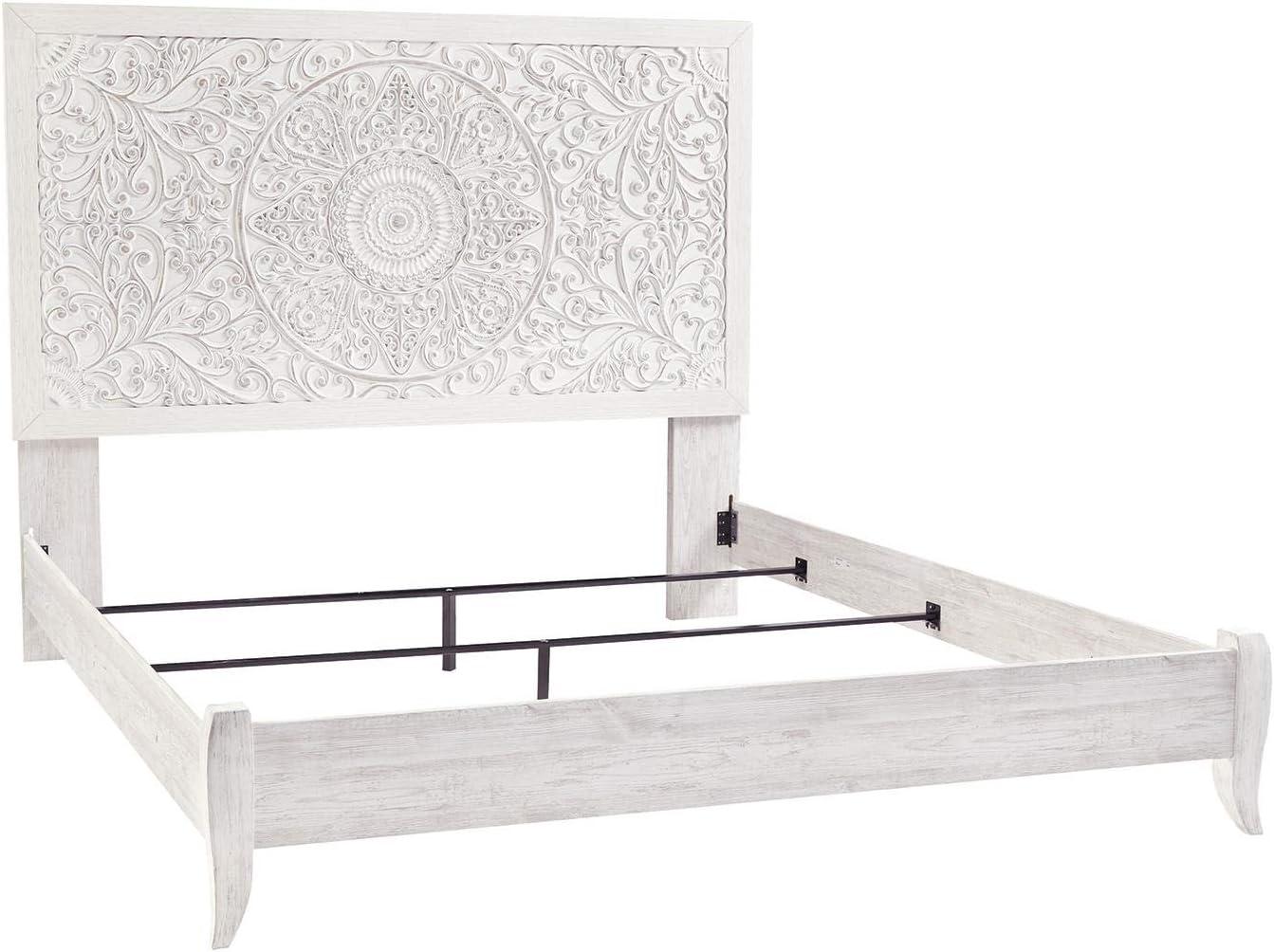 King Paxberry Panel Headboard White - Signature Design by Ashley: Traditional Style, Adjustable Height, Laminate Finish