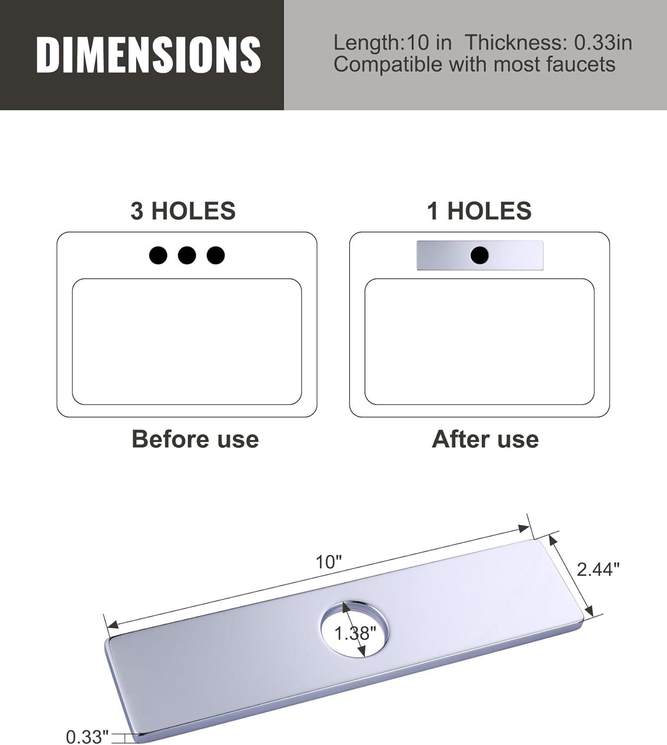 iVIGA 10" Sink Faucet Hole Cover Deck Plate
