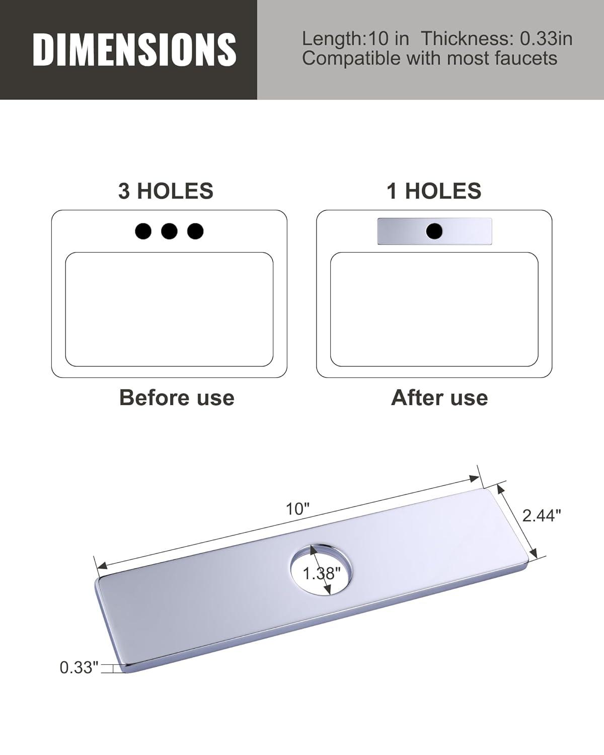 iVIGA 10" Sink Faucet Hole Cover Deck Plate