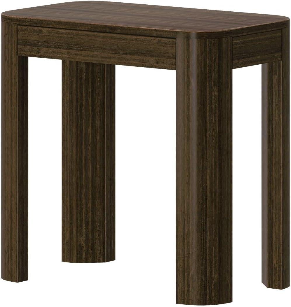 Plank+Beam Solid Wood Side Table, Modern Rounded Edge Slim Side Table for Living Room, 25"