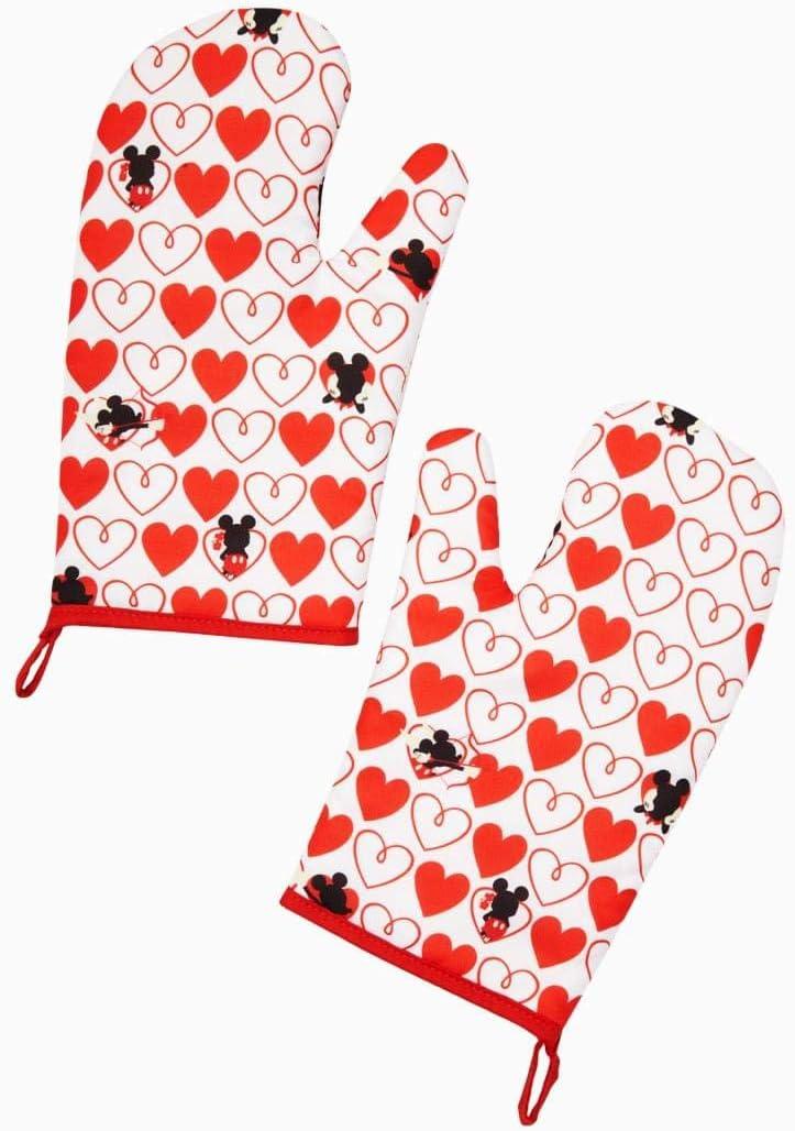 Mickey Mouse Red Heart Cotton Oven Mitts | 2 Pack