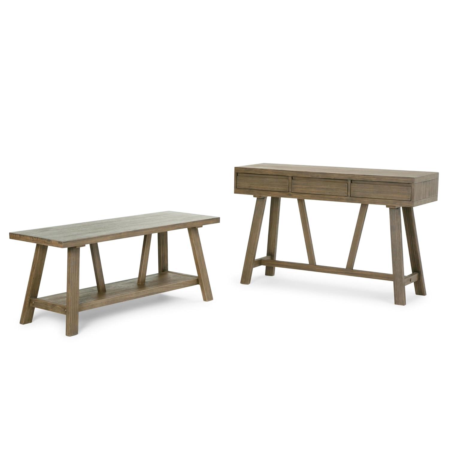Simpli Home Dylan Solid Wood Storage Bench
