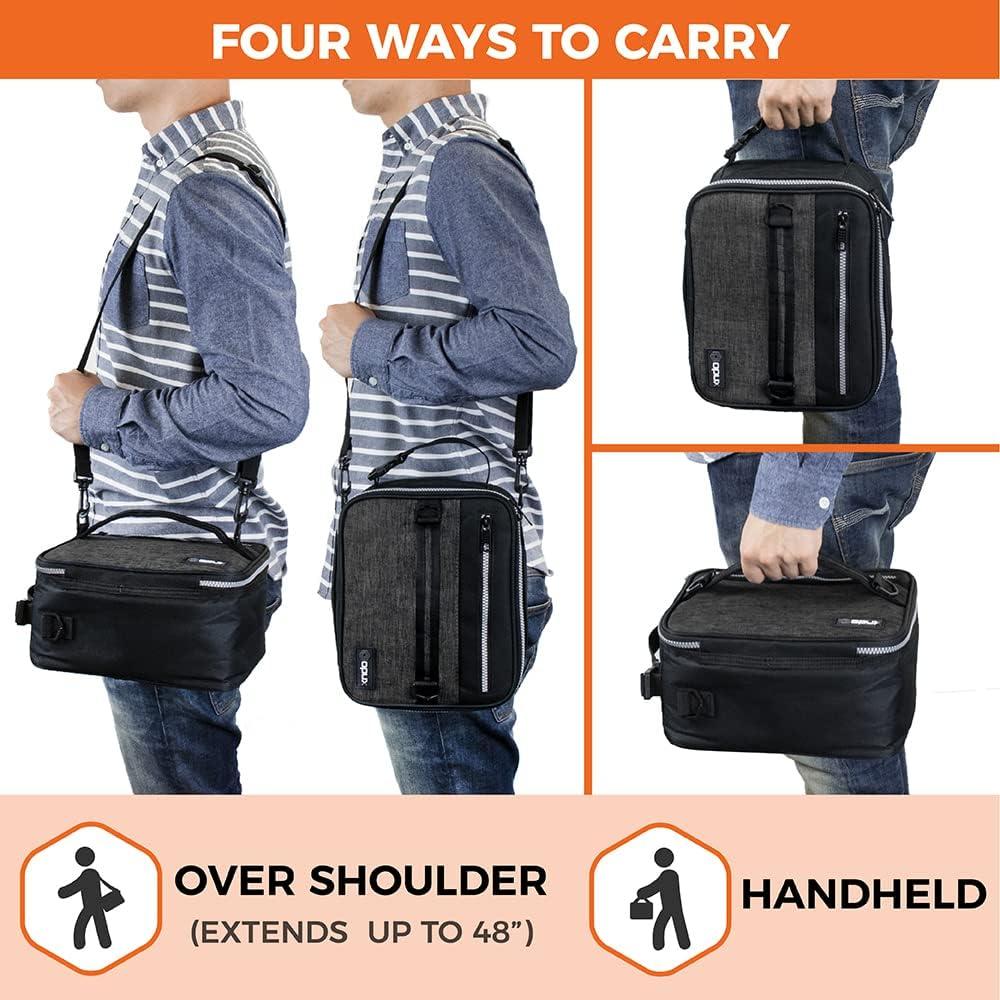 OPUX Insulated Lunch Box Men Women Adult, Compact Soft Cooler Bag Kids Boys Girls, Leakproof Small Pail Work School (Heather Charcoal, One Size)